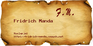 Fridrich Manda névjegykártya